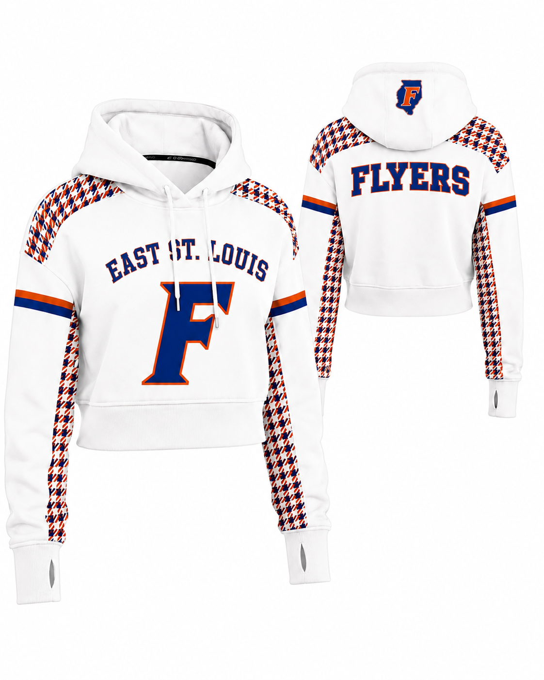 White East St. Louis Flyers Women’s Cropped Hoodie
