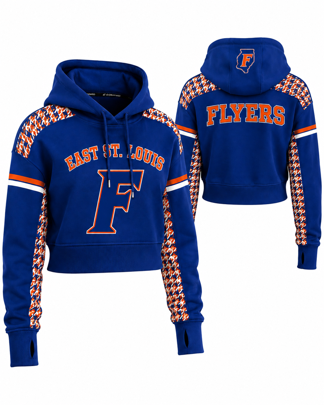 Blue East St. Louis Flyers Women’s Cropped Hoodie