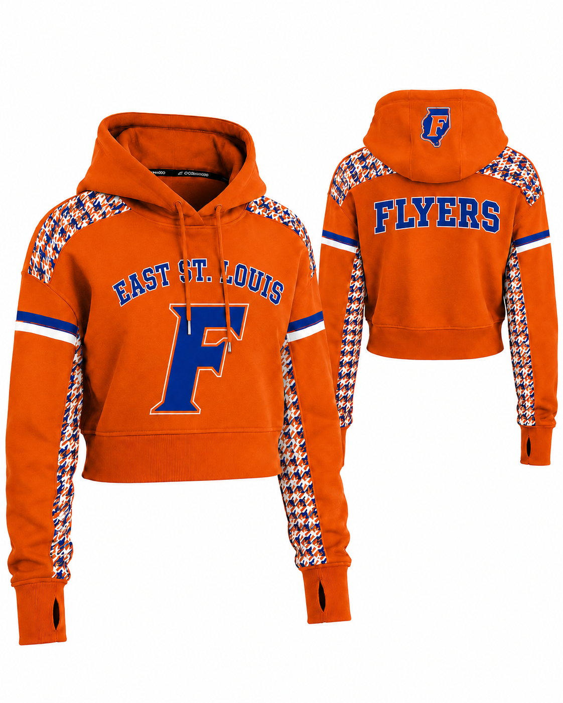 Orange East St. Louis Flyers Women’s Cropped Hoodie