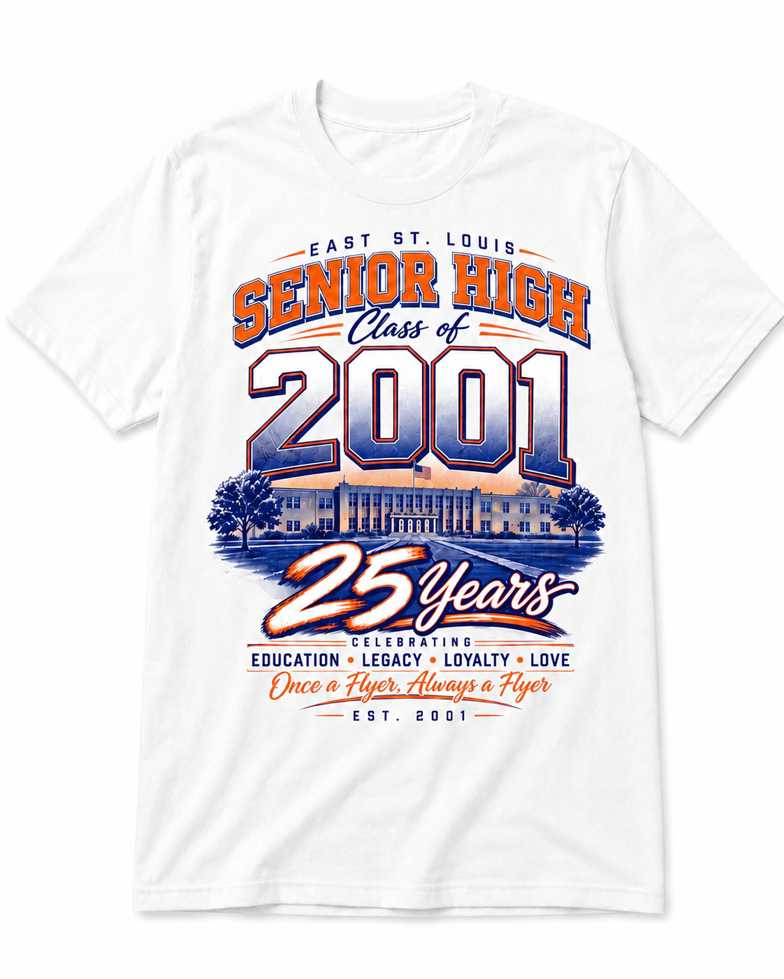 White East St. Louis Senior High Class of 2001 25th Reunion T-Shirt